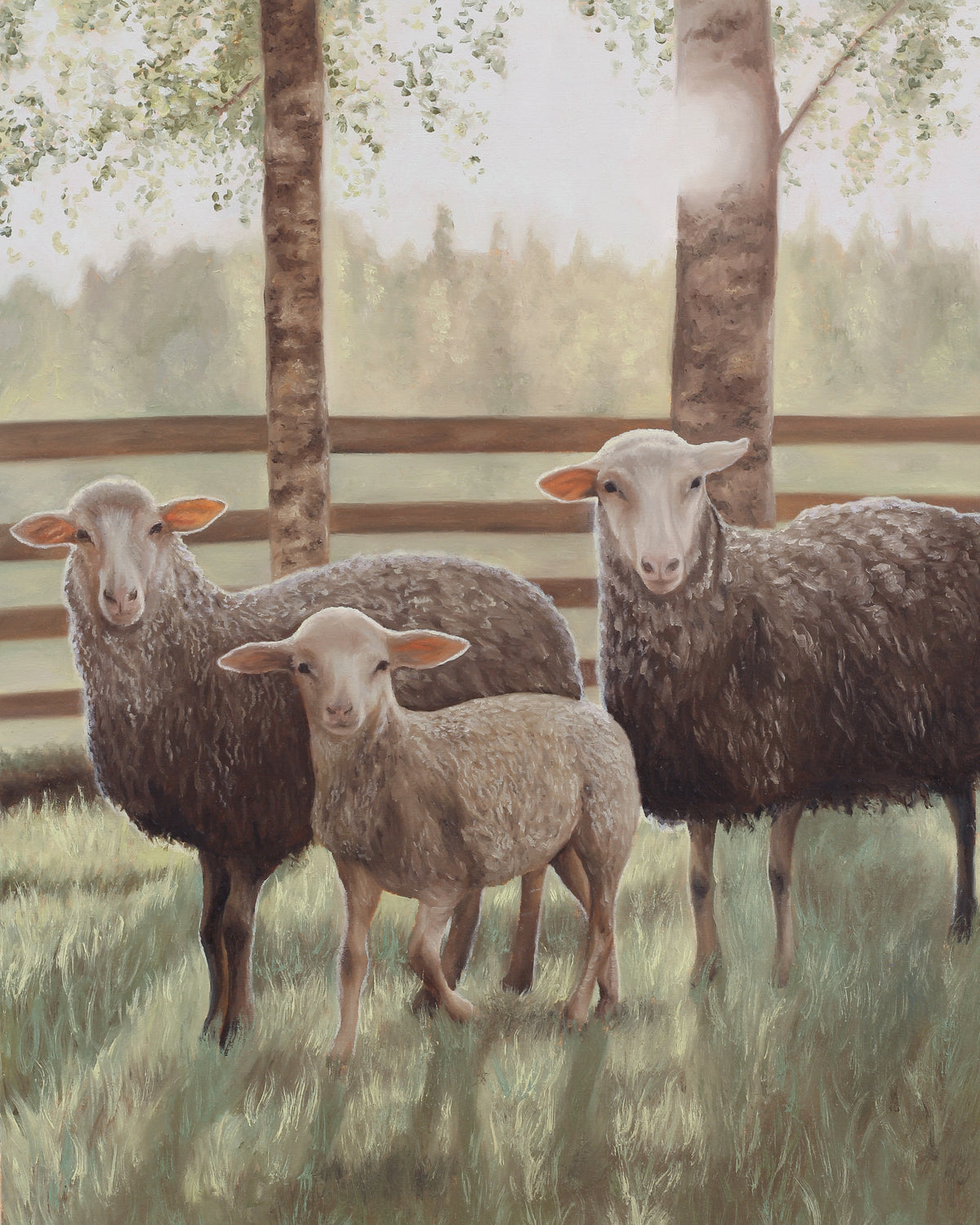 “The Quiet Three” Original Oil Painting